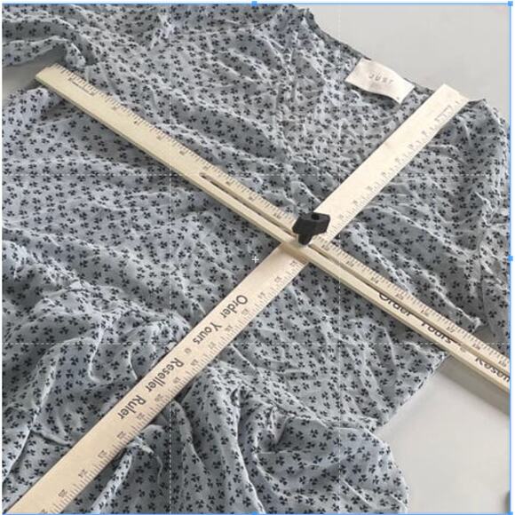 JUST Female Dress‎ Womens X Small Henry Blue Clover Print Ruffle Cottage Core - Picture 5 of 8